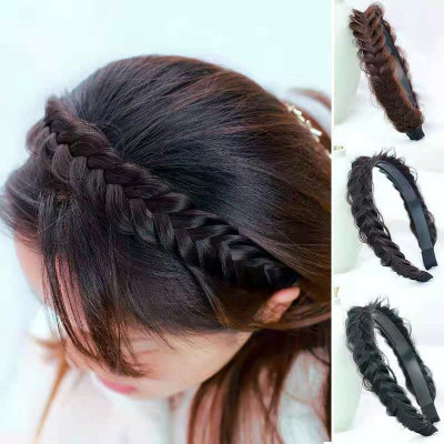Bờm tóc tết thắt bím tóc giả xương cá phong cách tự nhiên