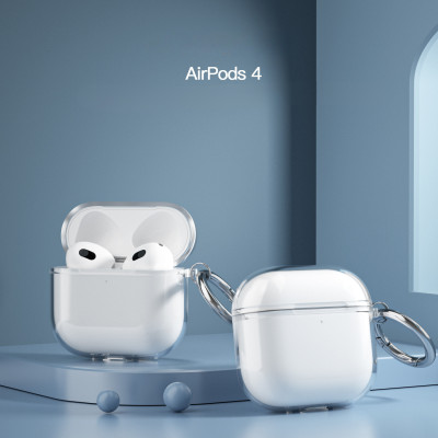 Ốp Case TPU Trong Suốt Dành Cho Airpods 4, chống ố vàng, chống sốc kèm móc treo_ Hàng chính hãng