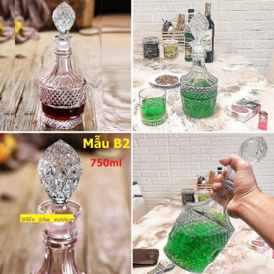 Chai Đựng Rượu Thủy Tinh (combo 3 cái) – Vỏ Chai Rượu Đẹp - Bình đựng rượu độc lạ (A1, A2 , B2)