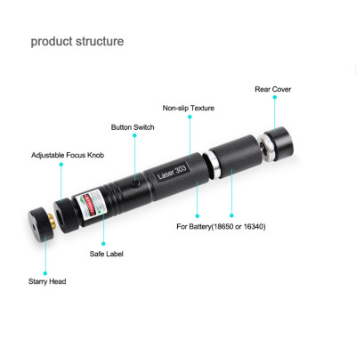Đèn Pin Laser 303 tia đỏ - Hàng Chính Hãng