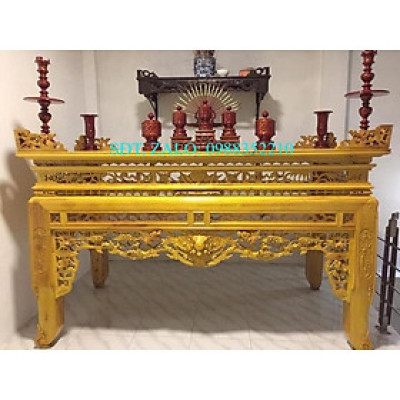 án gian bàn thờ gỗ mít ta chân 14cm hàng Pu hoàn thiện