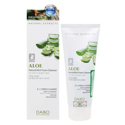 Sữa Rửa Mặt Lô Hội Trắng Da Mềm Mịn Dabo Nature Aloe (180ml)