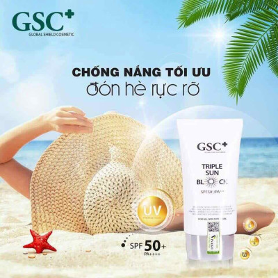 Kem chống nắng vật lý GSC TRIPLE SUN BLOCK SPF 50+/PA+++ chính hãng 50g