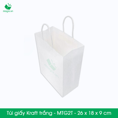 MTG2 MTG2T - 26x18x9 cm - Combo 300 túi giấy Kraft Nhật cao cấp