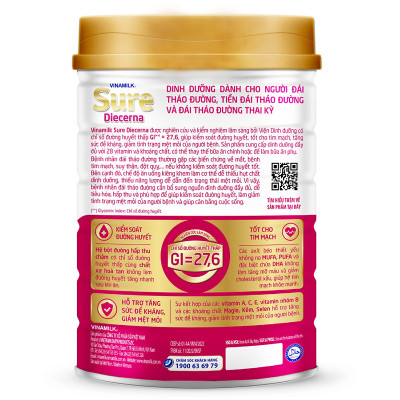 Sữa bột Dành Cho Người Tiểu Đường Vinamilk Sure Diecerna - 400g