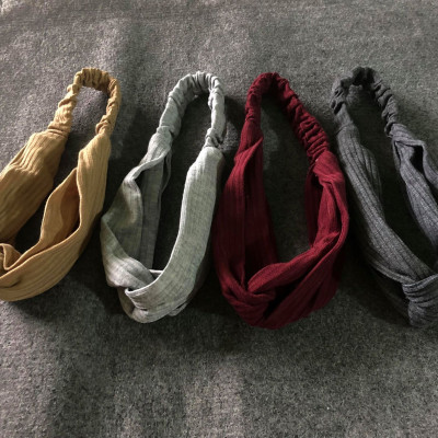 Băng đô turban len gân trơn