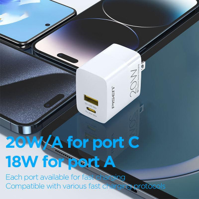 Sạc Nhanh 20W 2 Cổng 1C1A - Pisen Quick DualPort QP 20W