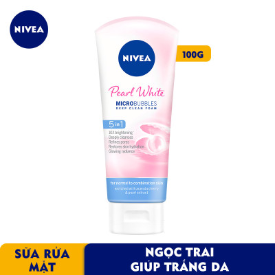 Sữa rửa mặt NIVEA Pearl White giúp trắng da ngọc trai (100g) - 81295