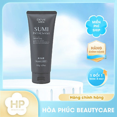 Sữa Rửa Mặt Than Hoạt Tính Deve Men Sumi Facial Wash Dành Cho Nam (Tuýp 130g)