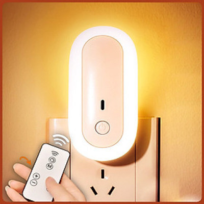 Đèn ngủ Oval cắm điện 10 cấp độ sáng có remote - đèn ngủ thông minh - hẹn giờ - 2 cổng USB sạc nhanh mới 2021 