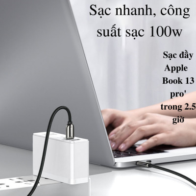 Cáp sạc Baseus Display Fast Charging Data Cable- CATSK nhanh Type-C to Type-C 100W- hàng chính hãng