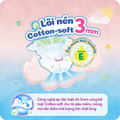 Tã dán Bobby Siêu thấm - khô thoáng size XS