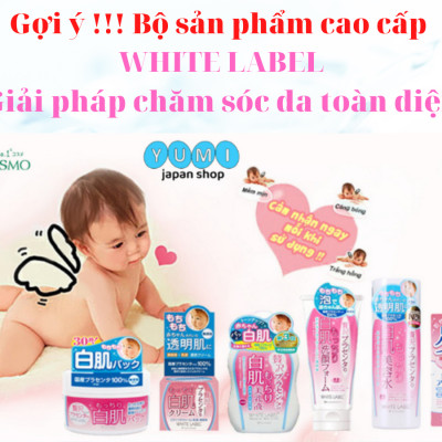 [DƯỠNG TRẮNG CHUYÊN SÂU] Combo Bộ 3 Dưỡng Da Trắng Mịn Nhau Thai Nhật Bản MICCOSMO White Label (Sữa Rửa Mặt 110g, Nước Hoa Hồng 180ml, Kem Dưỡng 60g - CB02)