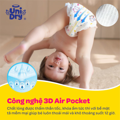 Tã dán em bé Siêu khô thoáng gói Jumbo Unidry G6X size L-40 miếng