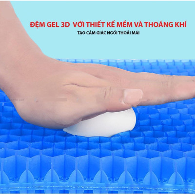 Đệm ngồi Gel 3D tổ ong thoáng khí, Chất liệu Silicon mát lạnh siêu êm - Hàng cao cấp chính hãng miDoctor