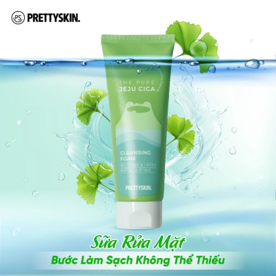 Sữa rửa mặt rau má PrettySkin The Pure Jeju Cica Cleansing Foam  150ml