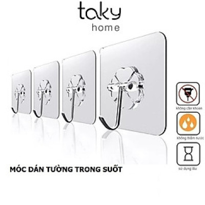 SET 10 Móc Treo Tường Trong Suốt, Móc Dán Tường Siêu Dính Dễ Dàng Sử Dụng, Móc Treo Đồ Dùng Cá Nhân, Gia Đình. TakyHome 2213set10