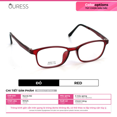 Gọng kính nhựa 86007 thời trang nam nữ siêu bền cá tính OURESS