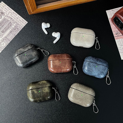 Bao Case da PU dầu cho Airpods Pro 2 / Airpods 4 - Hàng Chính Hãng
