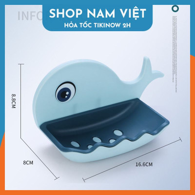 Khay Để Xà Phòng 2 Lớp Dán Tường Cá Voi