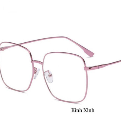 Kính Thời Trang Kim Loại Bản To Unisex Cho Nam và Nữ - Hàng Cao Cấp Có Thể Thay Tròng Cận/Viễn/Loạn