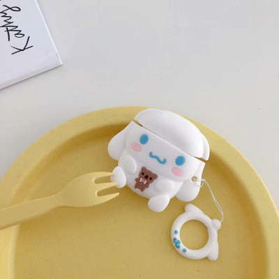 Ốp Bảo Vệ Bao Case dành cho Airpods 1/ 2 Thỏ Trắng- Hàng chính hãng