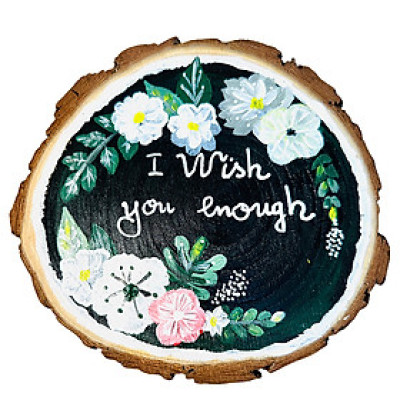 Tranh Vẽ Tay Trên Gỗ Thông I Wish You Are Enough – Decor Bàn Làm Việc – Quà Tặng Handmade Độc Bản