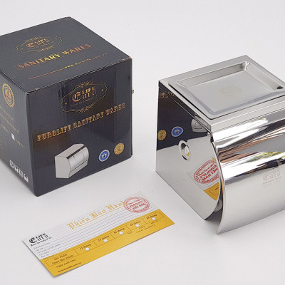 Hộp đựng giấy vệ sinh Inox SUS 304 kèm gạt tàn thuốc Eurolife EL-P06-4 (Trắng bạc)