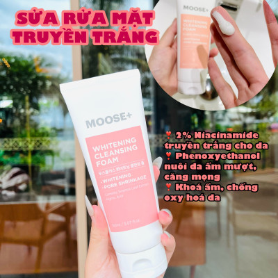 Sữa rửa mặt trắng da Moose+ 150ml giúp da mặt trắng hồng rạng rỡ hạn 2026