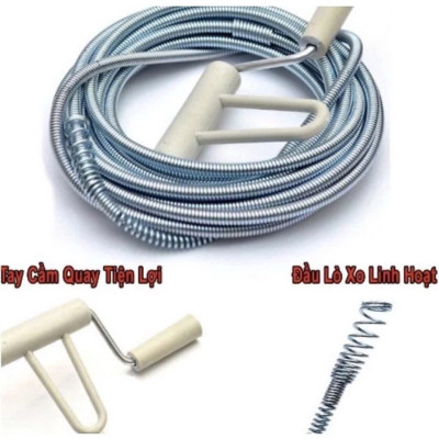 Cuộn Dây Lò Xo Thông Tắc Cống, Nhà Vệ Sinh 5m 10m – Xử Lý Nghẹt Hiệu Quả Do Dầu Mỡ, Cơm Thừa