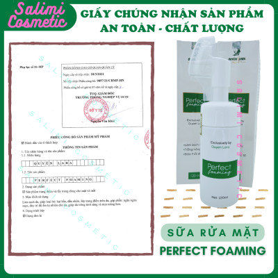 Sữa Rửa Mặt Sạch Mụn PERFECT FOAMING 120ml, Làm Sạch Sâu, Có Đầu Cọ Massage Tạo Bọt, Trắng Hồng, Đào Thải Độc Tố