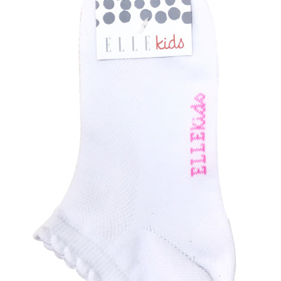 Set 3 đôi vớ học sinh 12-15 tuổi thương hiệu ELLE EK75B màu trắng