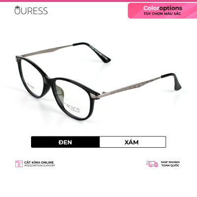 Gọng kính tr90 phối càng hợp kim siêu nhẹ thời trang nam nữ Ouress - 9096