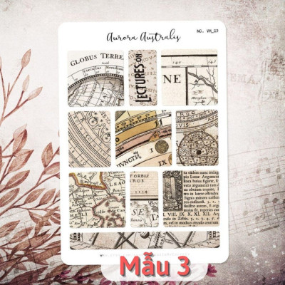 Sticker tự cắt phong cách cổ điển - sticker tự thiết kế vintage trang trí sổ nhật kí, sổ tay | Bullet journal - kc021