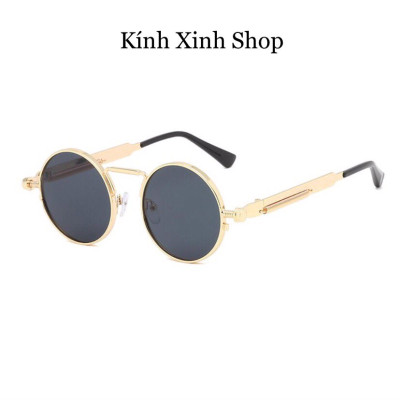 Kính râm mát Mắt tròn Hàn Quốc chống nắng lóa uv cao cấp (Đen)