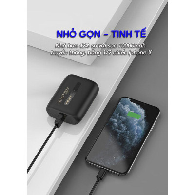 Sạc Dự Phòng Pisen Quick - Power Tiny 20W 10000mAh - Pisen TS-D304 - Màu Đen