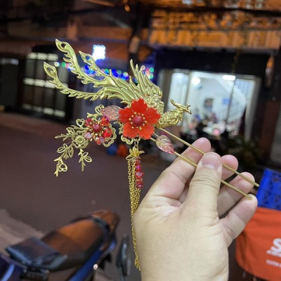 Trâm phượng hoa đào cao cấp thủ công tp hcm Giangpkc TD
