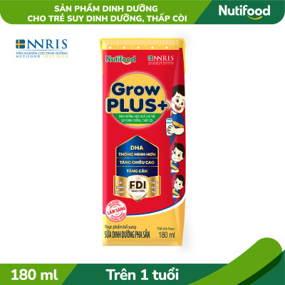 Thùng Sữa bột Pha Sẵn GrowPLUS+ Suy Dinh Dưỡng (đỏ) (48 hộp 180ml)