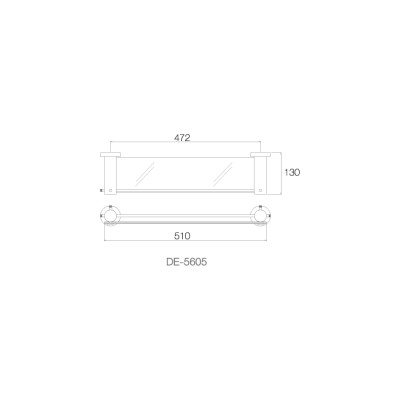 Kệ kính 50cm INOX SUS 304 DE-5605 
