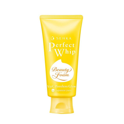 Sữa Rửa Mặt Senka Perfect Whip Vit C Poreless Glow Dưỡng Sáng Mờ Thâm 100g
