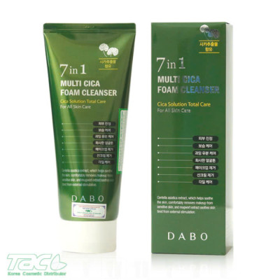 SỮA RỬA MẶT RAU MÁ CICA CAO CẤP 7 TÁC DỤNG – DABO 7IN1 MULTI CICA FOAM CLEANSER 180ML