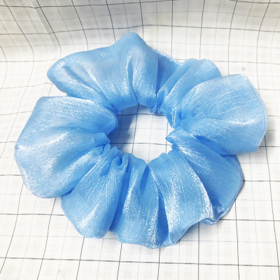 Cột tóc xanh ánh kim vân tròn size lớn đẹp - cột tóc srunchies mẫu mới