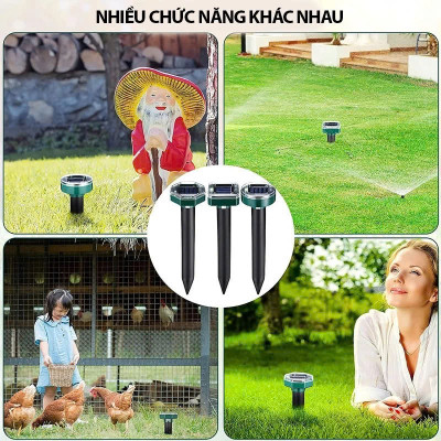 Thiết Bị Đuổi Chuột , Rắn ,Chim Sóng Siêu Âm Ngoài Trời – Sạc Năng Lượng Mặt Trời, Chống Nước