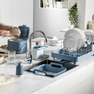 Kệ phơi tách chén Joseph Joseph 003123 - Extend Expandable Dish Drainer Editions Blue