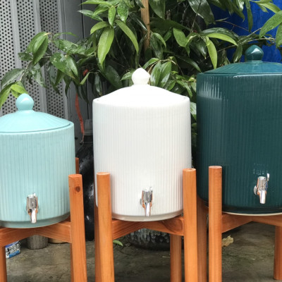 Bình nước sứ Bát Tràng dáng trụ dung tích 4 lít