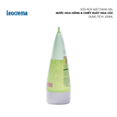 Sữa rửa mặt dạng Gel Leocrema Nước hoa hồng và Tinh chất hoa cúc 150ml
