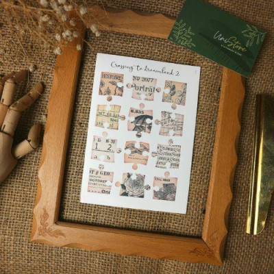 Sticker tự cắt phong cách cổ điển - hình dán tự thiết kế vintage trang trí sổ nhật kí, sổ tay | Bullet journal - kc024