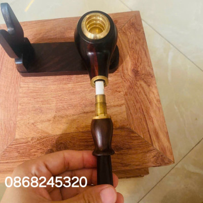 Tẩu hút thuốc đa năng bằng gỗ trắc đỏ đen 