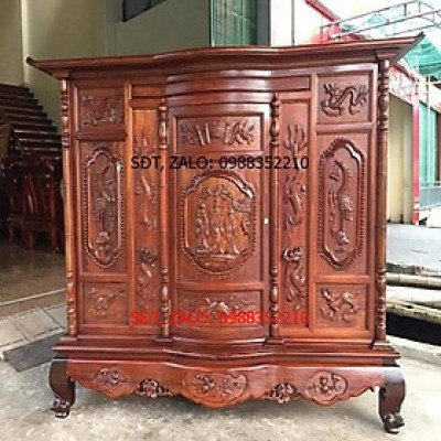 Tủ Thờ Tam Đa Gỗ Mít Ta