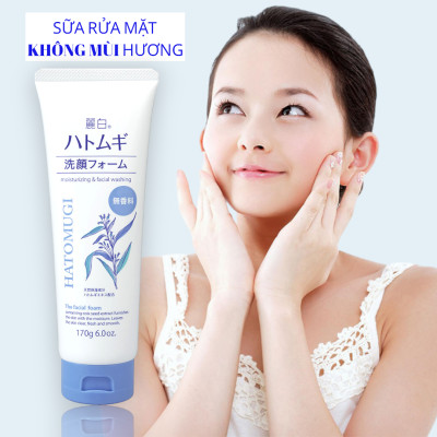 Kumano Sữa Rửa Mặt Dưỡng Sáng Da Ngừa Mụn Không Mùi Hương Hatomugi 170 G